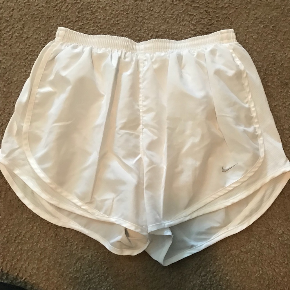 White Nike Running Shorts